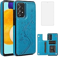 Vista 15 de Phone Case for Samsung Galaxy A52 5G/4G with Tempered Glass Screen Protector and Card Holder Wallet Cover Stand Flip Leather Cell Accessories Glaxay