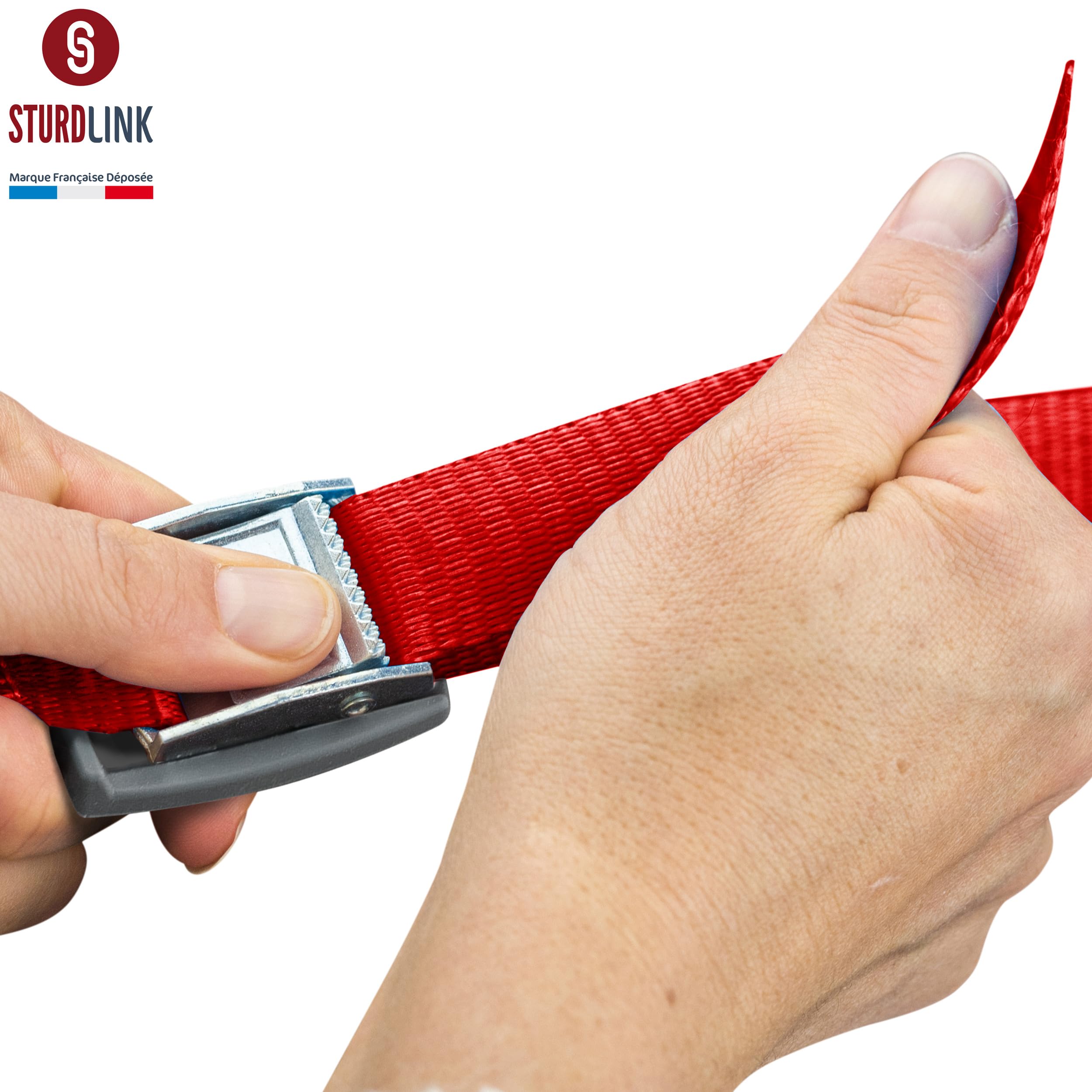 QWORK 4 Spanngurte 2,5cm X 3m - Bis 250kg Mit Klemmschloss