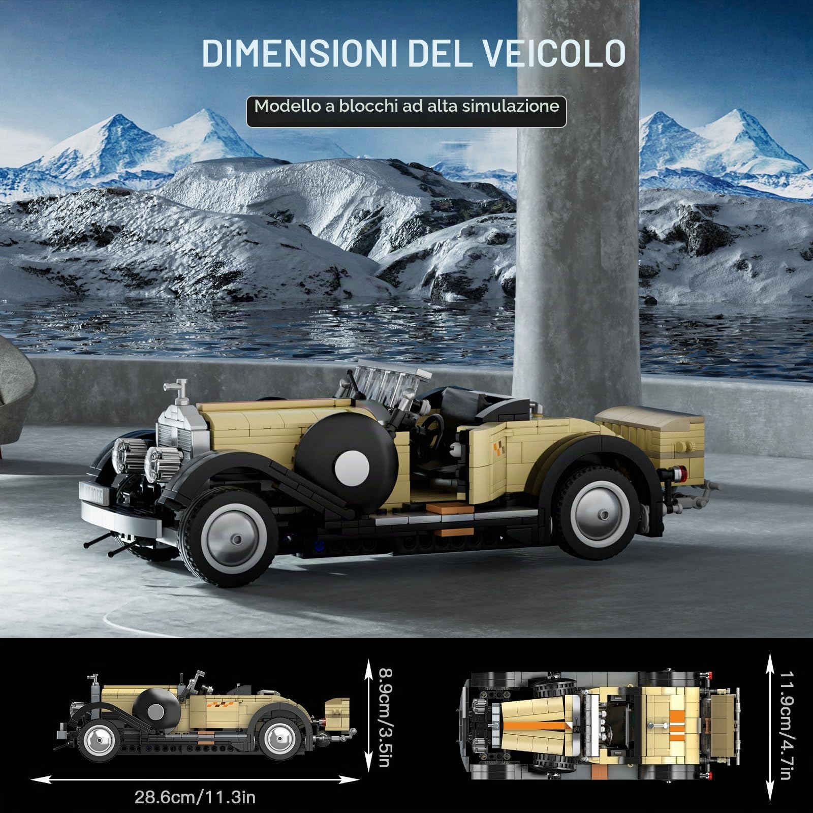 Mould King 10115 Technic Auto Classica Trasformabile Mattoni Modello Auto Classica Compatibile con Altre Marche Regalo (897 pezzi)