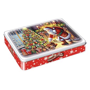 Campbells Shortbread Assorted Cookies Tin 5.3 Oz 150g - Santa & Christmas Tree Gift Tin, Pure Butter Scottish Shortbread Cookies from Scotland, British Cookie Assortment, Holiday Biscuits & Treats