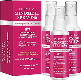 5% Minoxidil Spray for Women Hair Growth: Extra Strength Hair Regrowth Treatment – Revitalize Hair Follicles & Regrow Thicker, Fuller Hair – Hair Loss Solution - 3 Packs