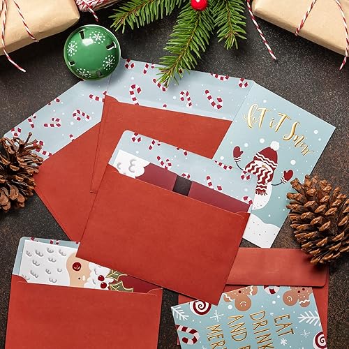 Miniatura 2 de Sobres de invitación, paquete de 50 sobres de Navidad de 4 x 6 pulgadas para invitaciones y tarjetas de felicitación, sobres rojos, bastones de