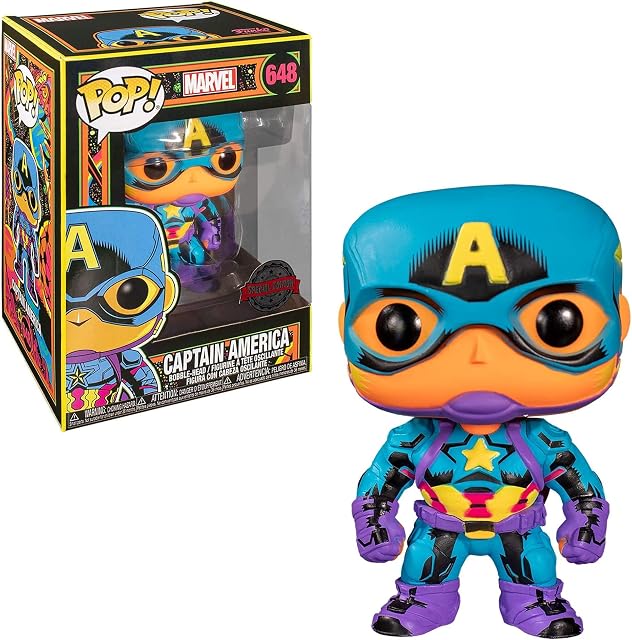 Funko Marvel Black Light Captain America Toys, Collectable - Funko Pop 48845