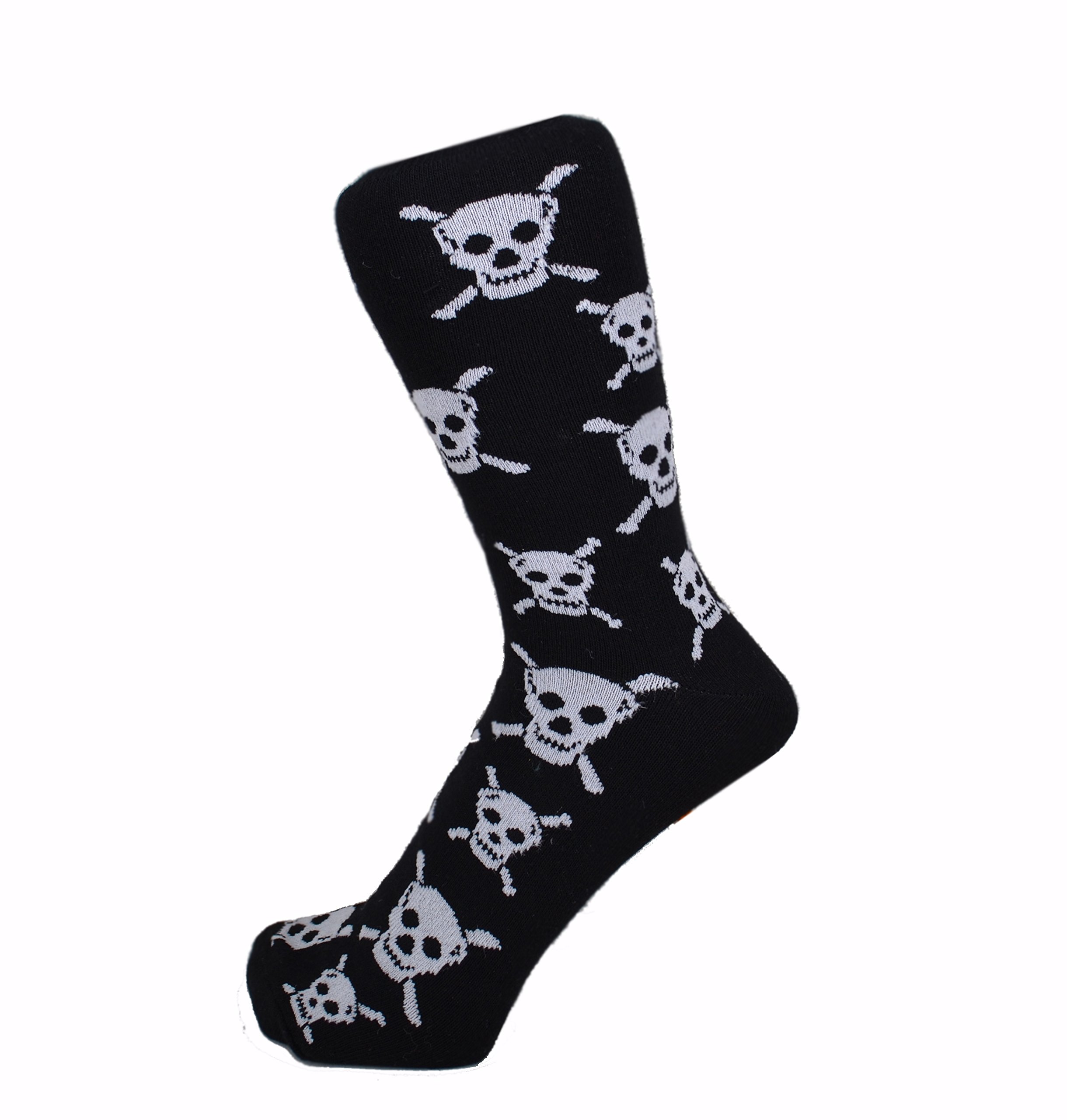 M MACAHEL LADIES MAN UNISEX SKULL CROSSBONE HALLOWEN GOTHIC STYLE ANKLE SOCKS (White/1, 4-8/37-42 Ladies)