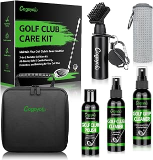 Pro Golf Club Care Kit with Golf Club Cleaner,Polish,Brush,Grip Cleaner,Golf Club Cleaning Kit Golf Accessories for Men, Golf Gifts for Golfers