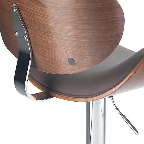 Miniatura 147 de SIMPLIHOME Marana - Taburete de bar giratorio ajustable – Silla tapizada de metal de 33 pulgadas de altura de asiento en piel sintética vegana