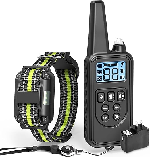 Dog Training Collar, Veckle Waterproof Rechargeable Shock Collar for Dogs 2600ft