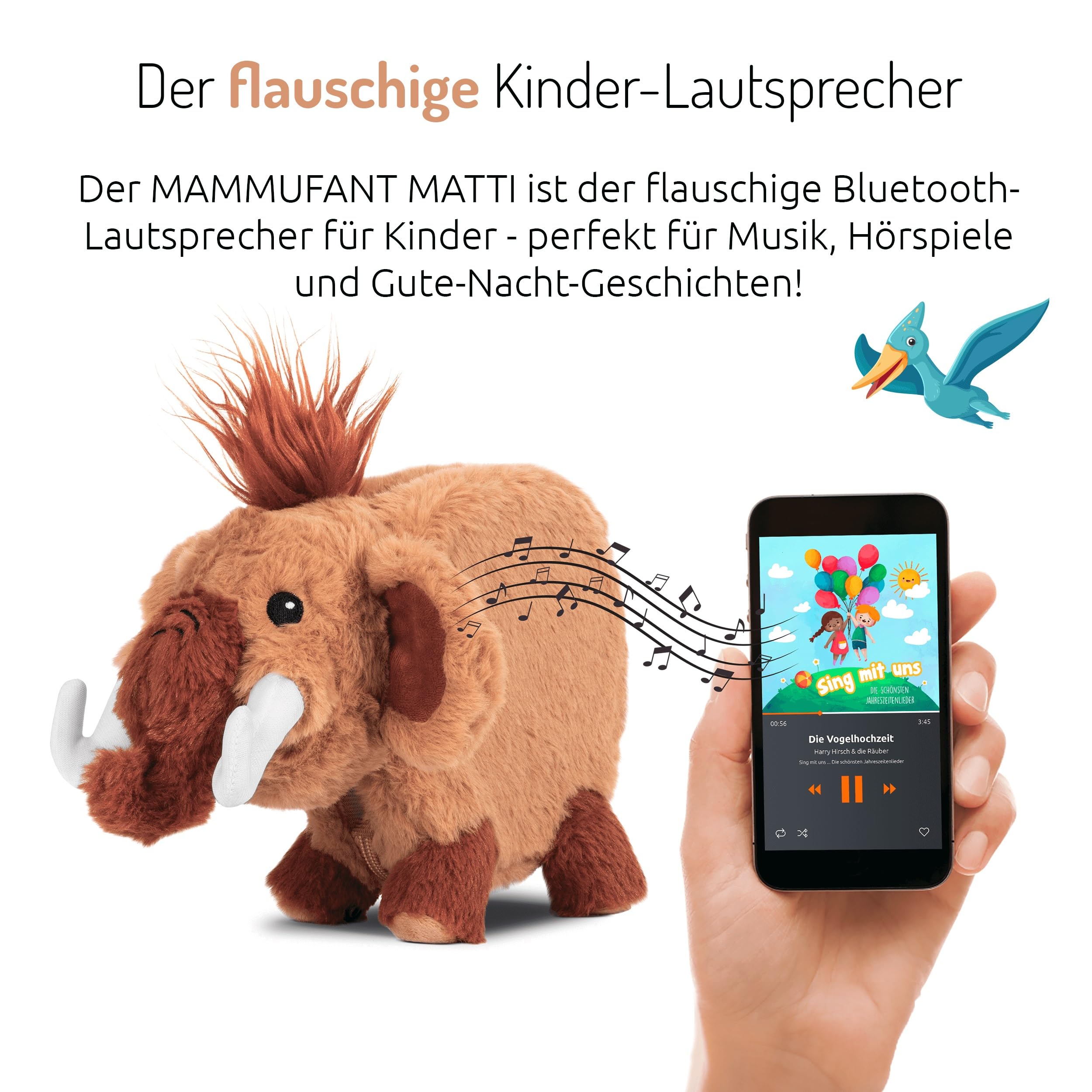 TechniSat Matti der MAMMUFANT- Flauschiger Bluetooth-Lautsprecher