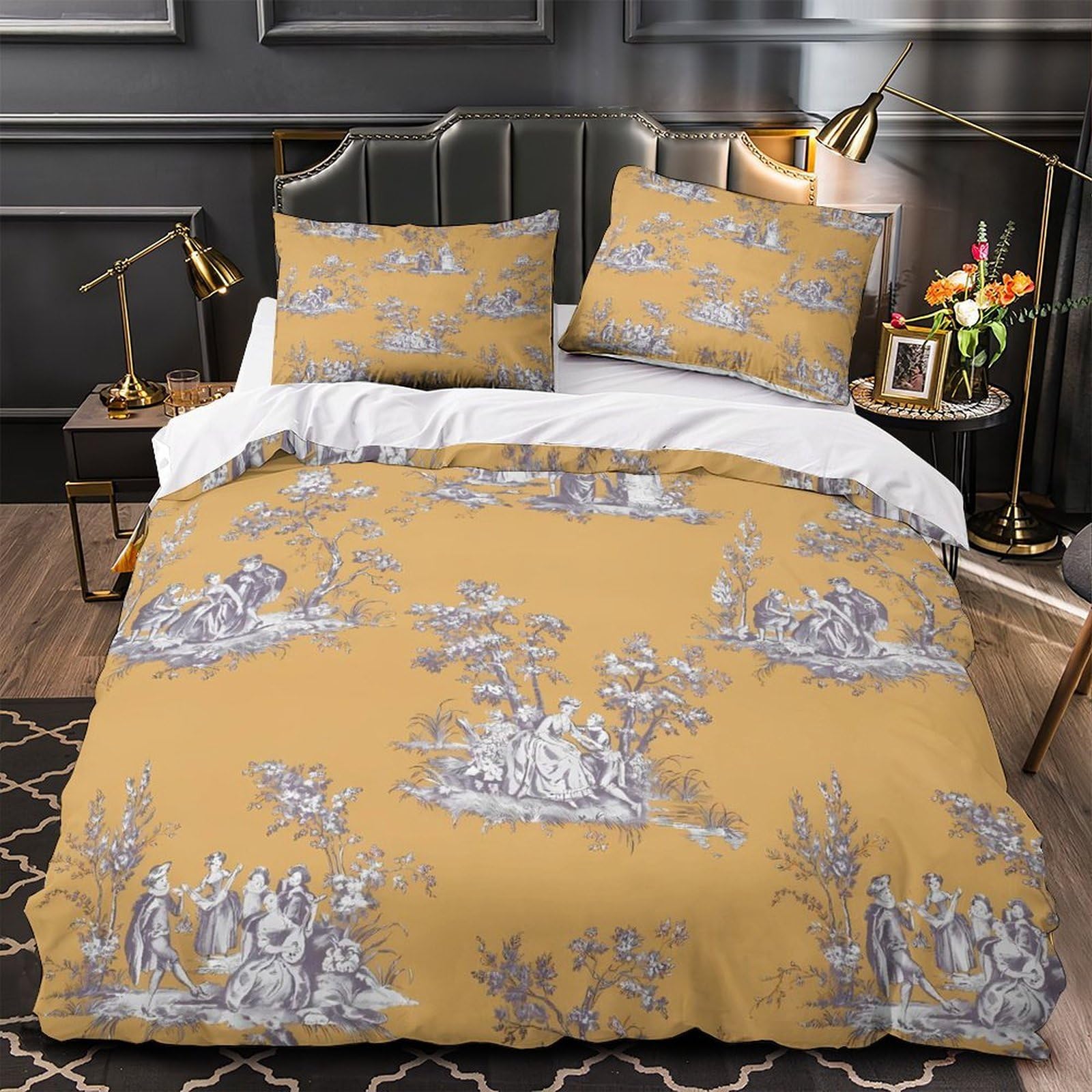 Housse de couette super douce haut de gamme Scène de Toile 135x200 parure lit simple