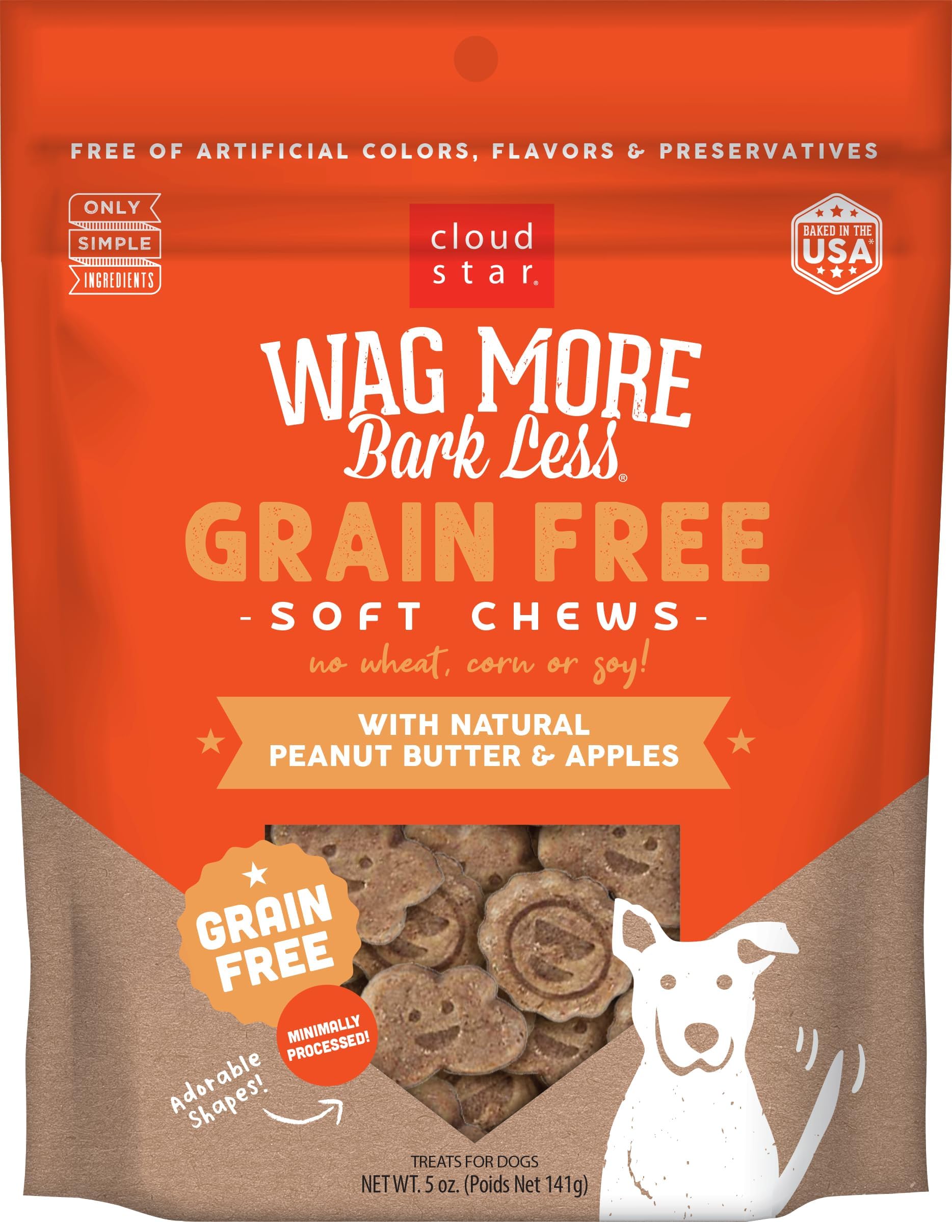 Corp, Wag More Bark Less Soft & Chewy Grain Free Peanut Butter & Apples Dog Treats