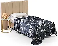 Cobertor Manta Solteiro Infantil Flanel Microfibra Toque Extra Macio Secagem Rapida (Dinossauro Skull)