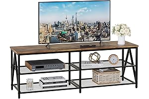 Rustic 55 Inch TV Stand with Industrial Design