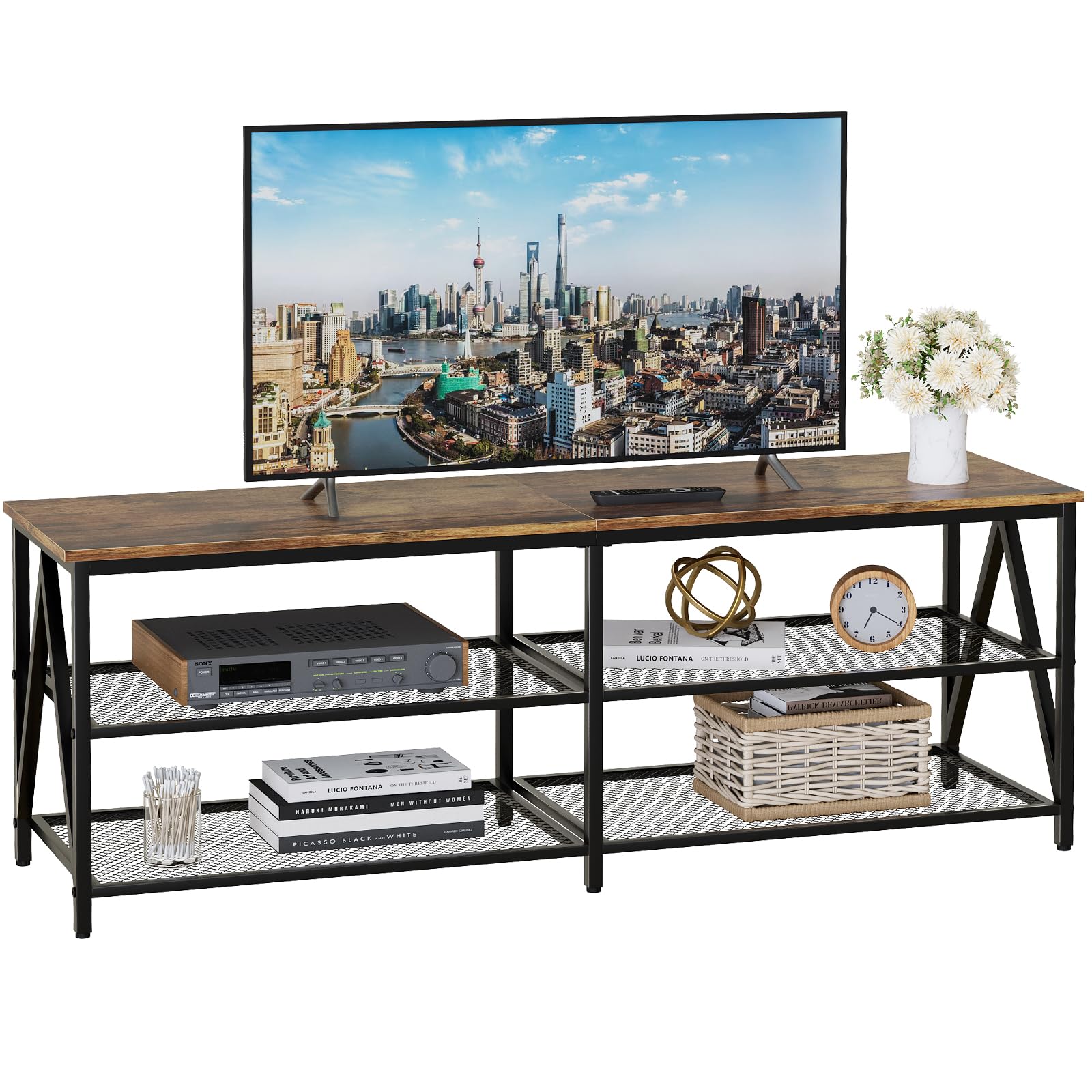 Katrawu TV Stand for TV up to 65 Inch, Long 55