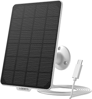 DEATTI 3W Solarpanel für Überwachungskamera Aussen Akku, Wetterfest, 360° Einstellbare Halterung, USB Schnittstelle, Unterbrechungsfreie Umweltschutzstromversorgung, 3M Kable