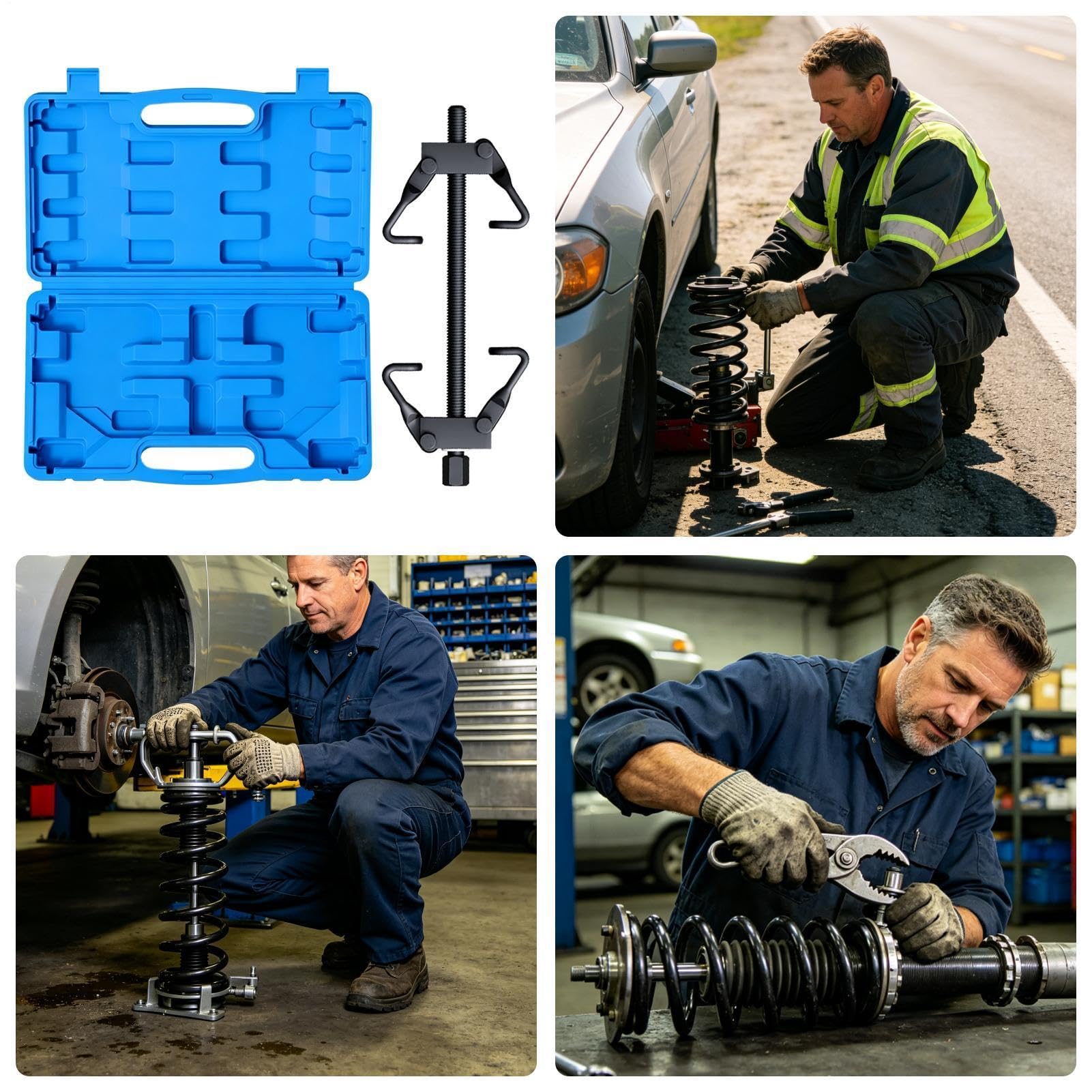 Strumento di compressione per automatica - 1600 g in acciaio al manganese Heavy Duty (1 set) | Installatore per la rimozione di a , ammortizzatore ammortizzatore per la