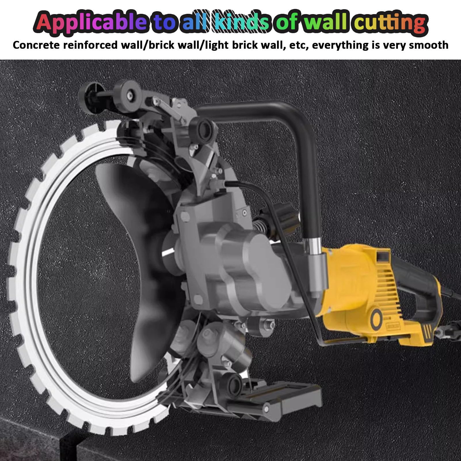 Sierra circular para hormigón, sierra eléctrica para hormigón de 2200 rpm, cortadora de muros sin escobillas de 29 cm, sierra toroidal para hormigón con supresión de polvo,WithoutToolbox