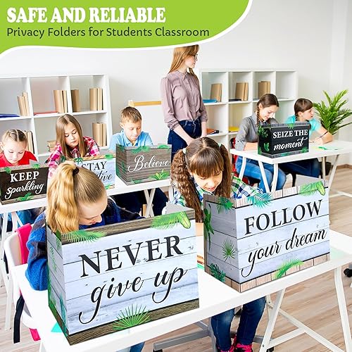 Miniatura 6 de Honoson 24 carpetas de privacidad inspiradoras a granel para estudiantes, tableros de cartón para prueba de privacidad, palabras motivacionales,