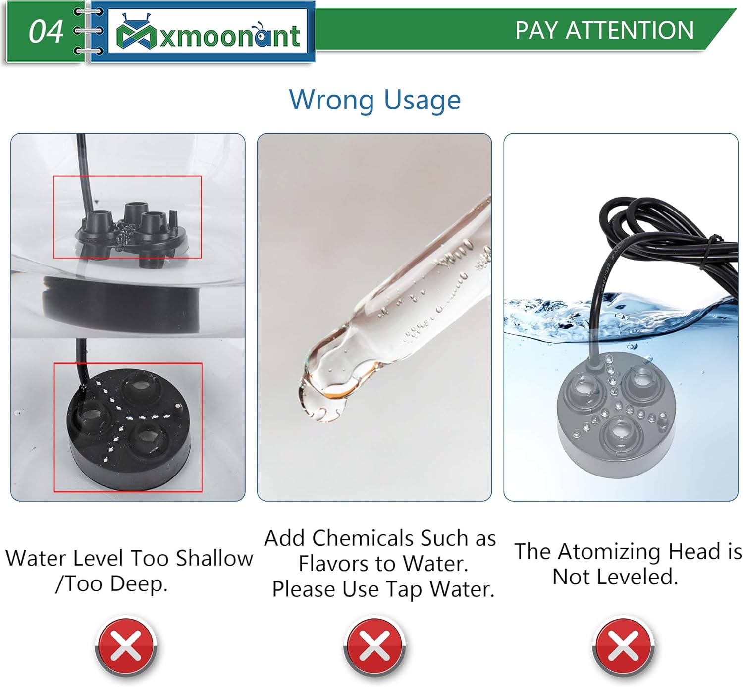 Mxmoonant Ultrasonic Mist Maker 3 Head 12 LED Lights Mist Maker Fogger with Float 6 Spare Ceramics Discs for Humidifying Mushroom Other Small Plants(Black/Plastic) : Home & Kitchen