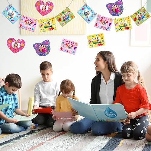 Miniatura 6 de Paquete de 24 marcos de fotos para el día de San Valentín, manualidades, kits de manualidades para niños, con calcomanías de San Valentín, Día de