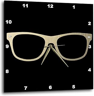 3D Rose Gold Etched Effect Eye Glasses Illustration Wall Clock, 15