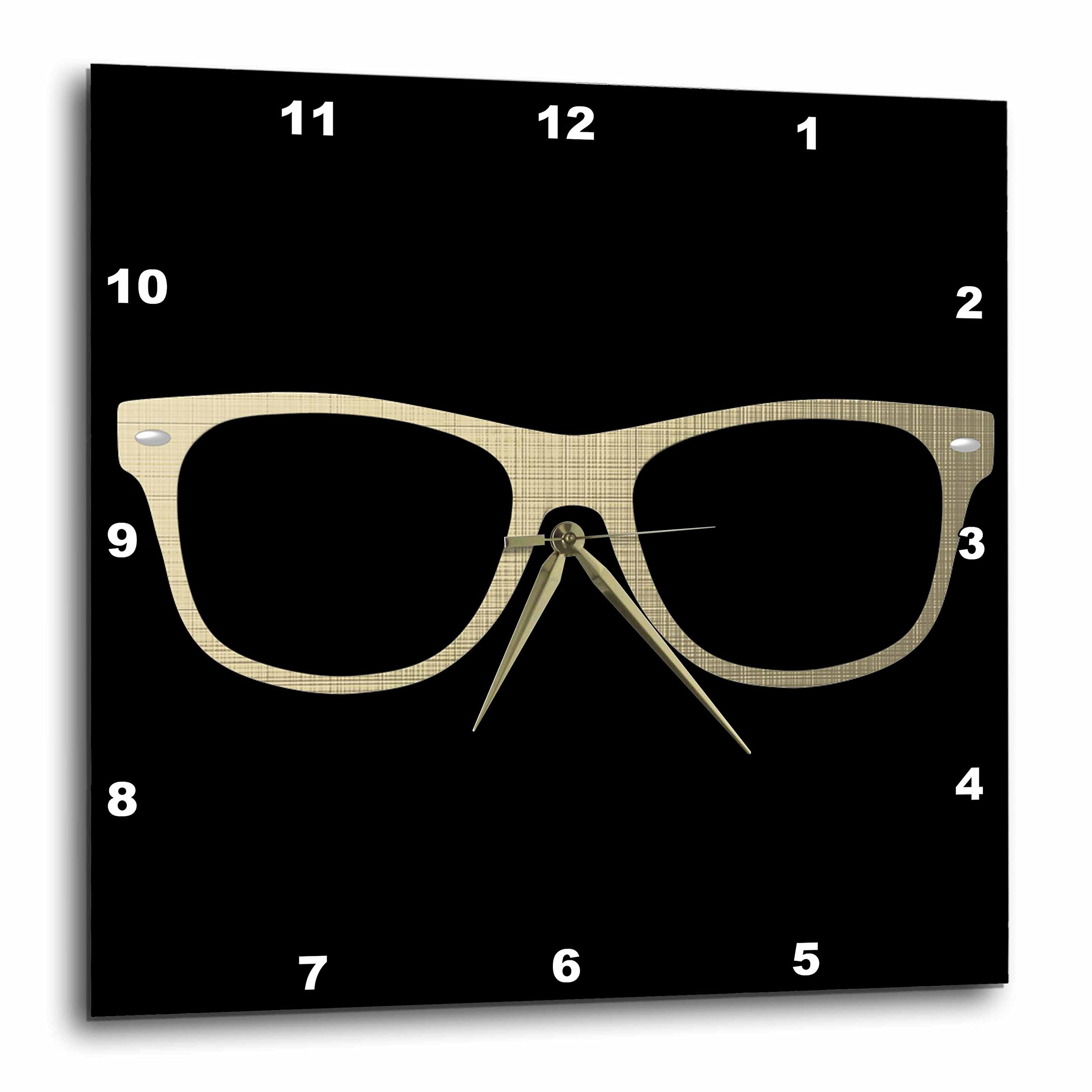 Photo 1 of 3D Rose Gold Etched Effect Eye Glasses Illustration Wall Clock, 15" x 15" 15" x 15" Gold