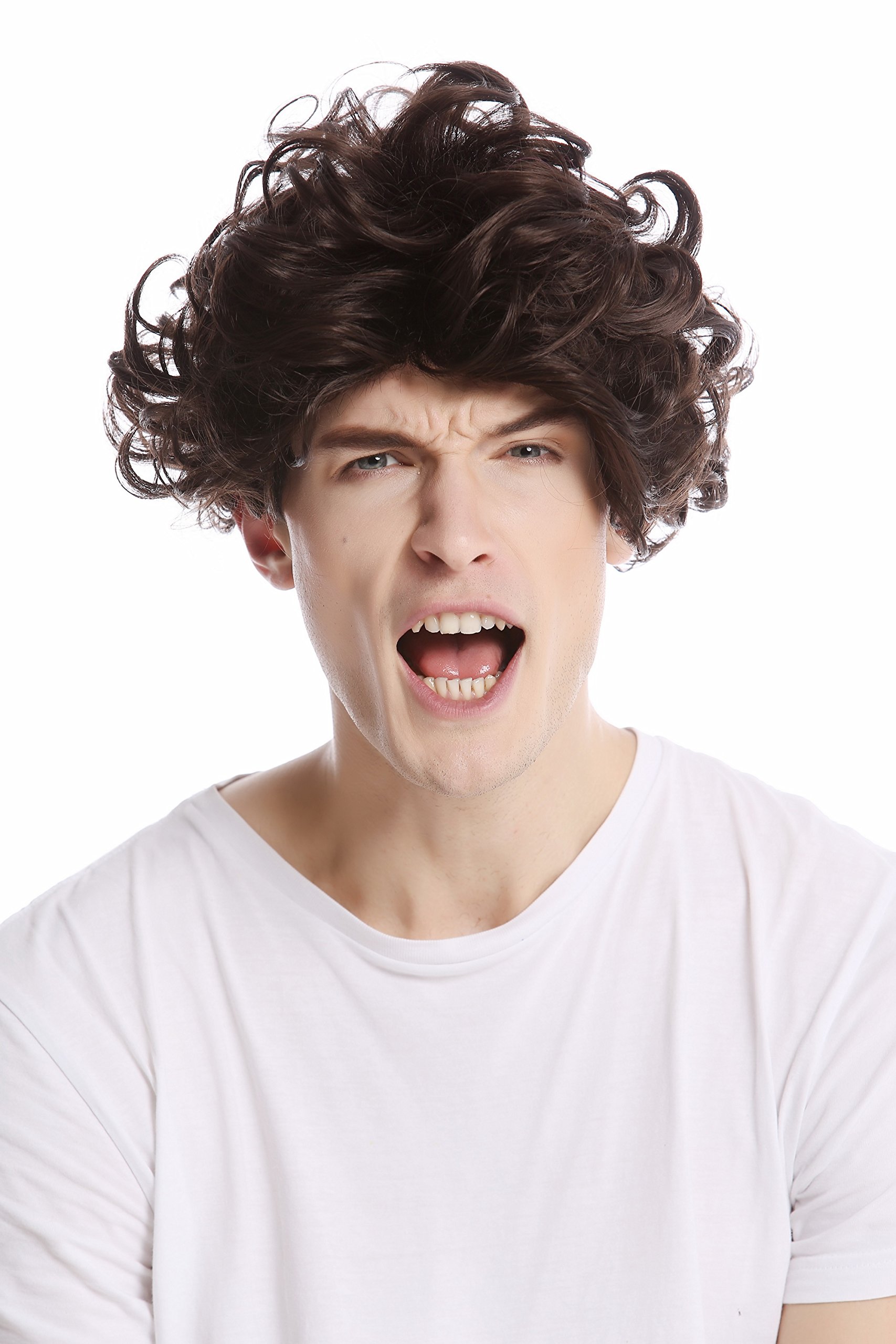 WIG ME UP - GFW963-44 Men Gents or Lady Wig short casual to wild curly voluminous look medium brown, brown (6), Length: approx. 30 cm - Image 2