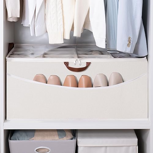 Miniatura 3 de STO STO Organizador de zapatos para armario, se adapta a hasta 16 pares, contenedores XL con separadores ajustables, contenedores de almacenamiento