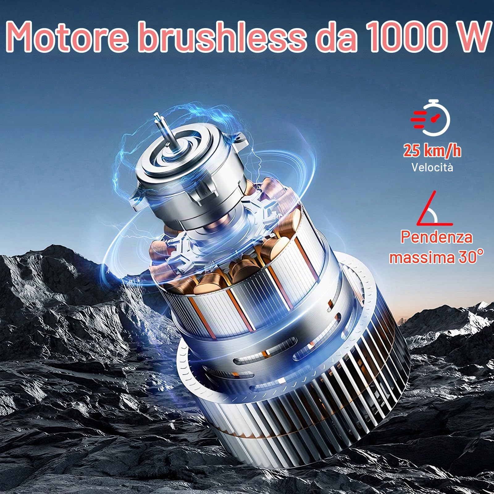 10“ Monopattino Elettrico Adulto, Doppia Sospensione Pieghevole Monopattino Elettrico Max 25 KM/H, Freno sistema di frenata scooter elettrico di, Freni Cicalino