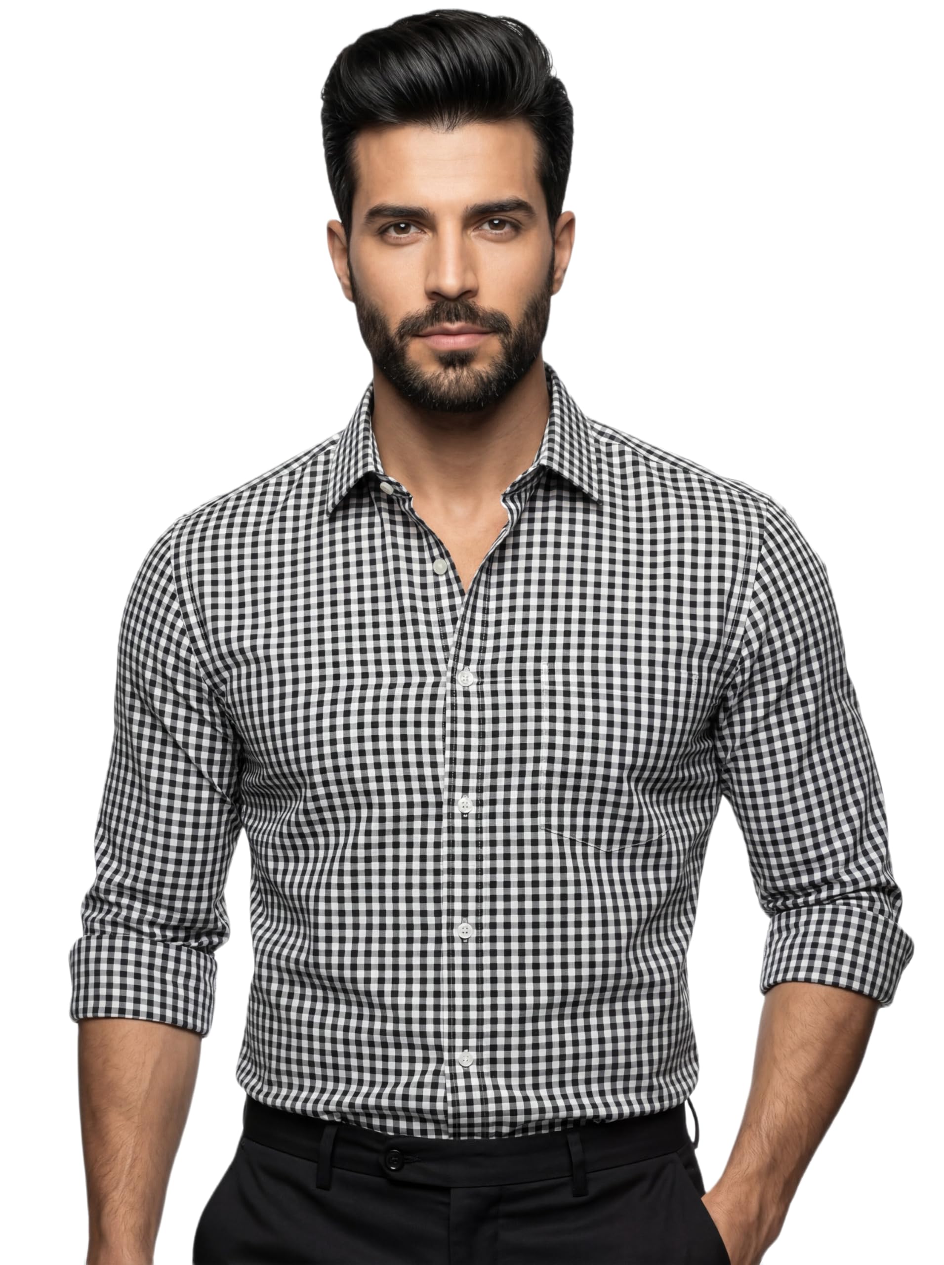 amazon brand - inkast Men’s Cotton Checks Formal Shirt | Full Sleeve | Regular Fit | Comfortable Professional Checkered Shirts for Men-picture-46