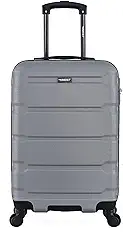 Mala de Viagem de Bordo 20 Polegadas com Cadeado de Segurança 4 Rodas 360° Carrinho Retrátil e Interior Forrado (Cinza)