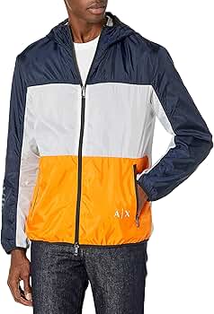 Armani Exchange A|X Recycled Polyester Colorblock Zip Up Jacket