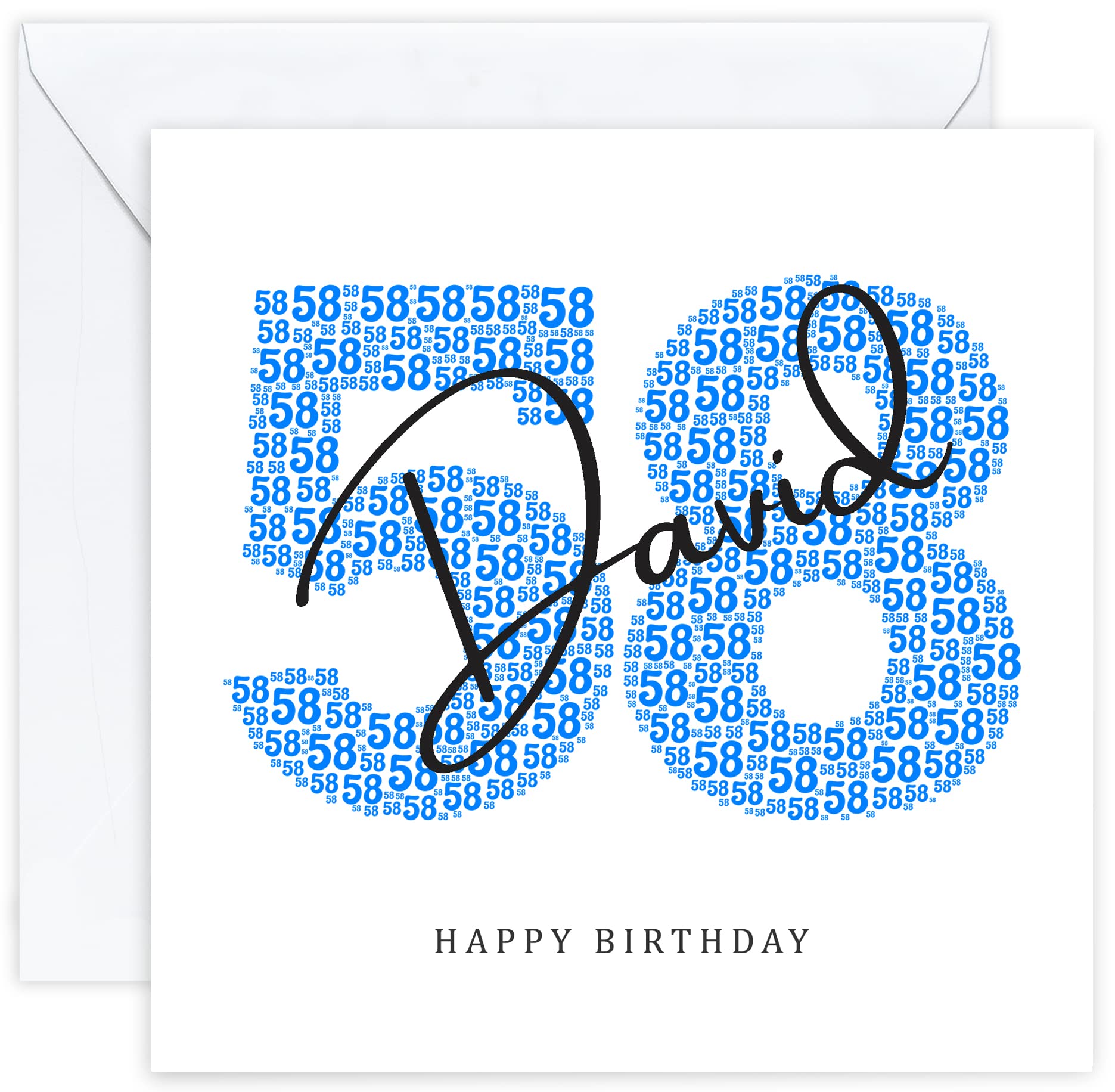 Personalised 58th Birthday Card - Fifty Eighth Birthday Card for Fifty Eight 58 Year Old Men Dad Son Husband Father Uncle Brother Him (Age 58) โ image 1