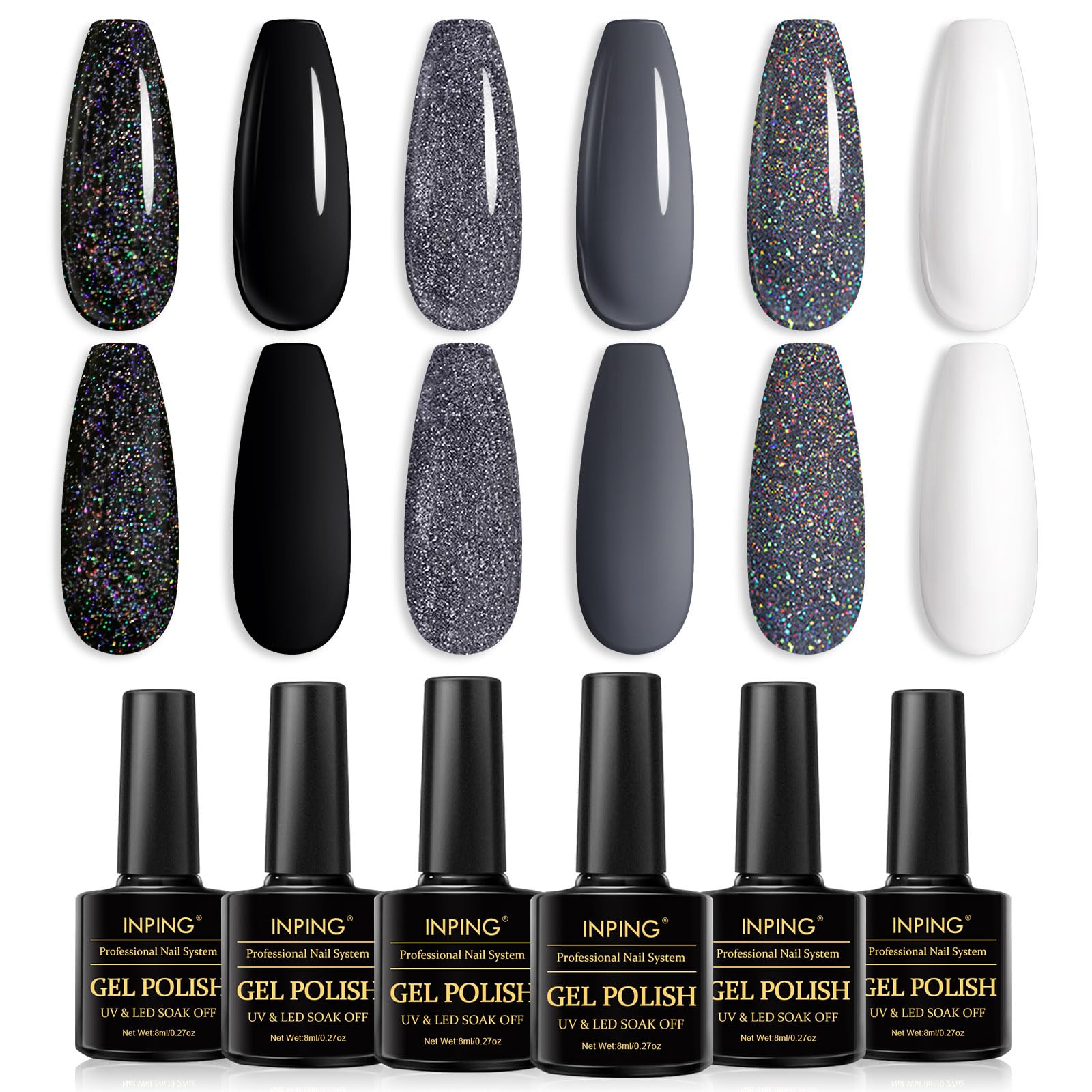Vernis à Ongles Gel Semi-permanent Noir - 10ml, UV/LED, Sans HEMA - Marque AIMEILI