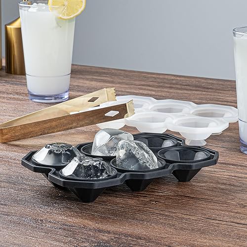 Miniatura 7 de Restaurantware Bandeja de hielo de esfera de 2 pulgadas, hace 6 bolas perfecta para barras comerciales o uso doméstico, fabricada con silicona negra