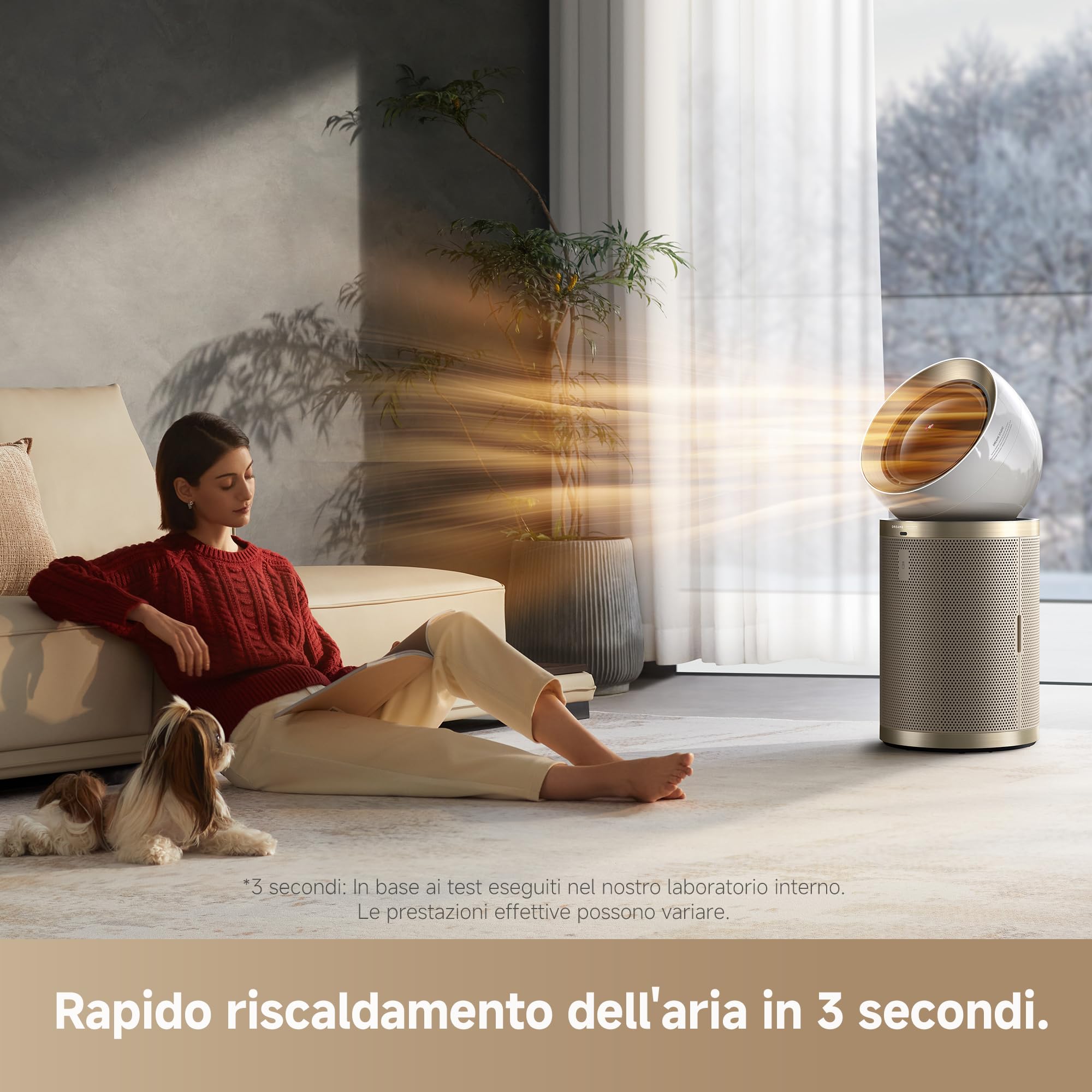 DREAME PM20 AirPursue Purificatore con Tecnologia Enviro Detect, Tecnologia di Modulazione a Doppio Flusso, Riscaldamento Rapido in 3 Secondi, Tecnologia di Filtrazione ed Eliminazione Multistrato