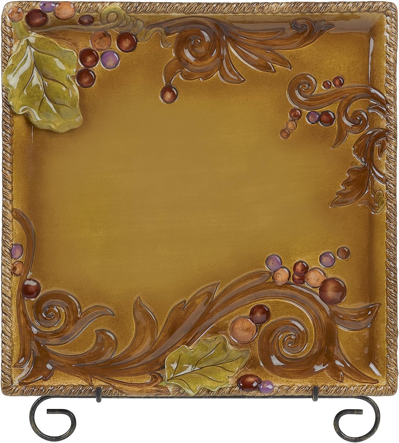 Grasslands Road Vineyard Scrollwork Square 12Inch Platter