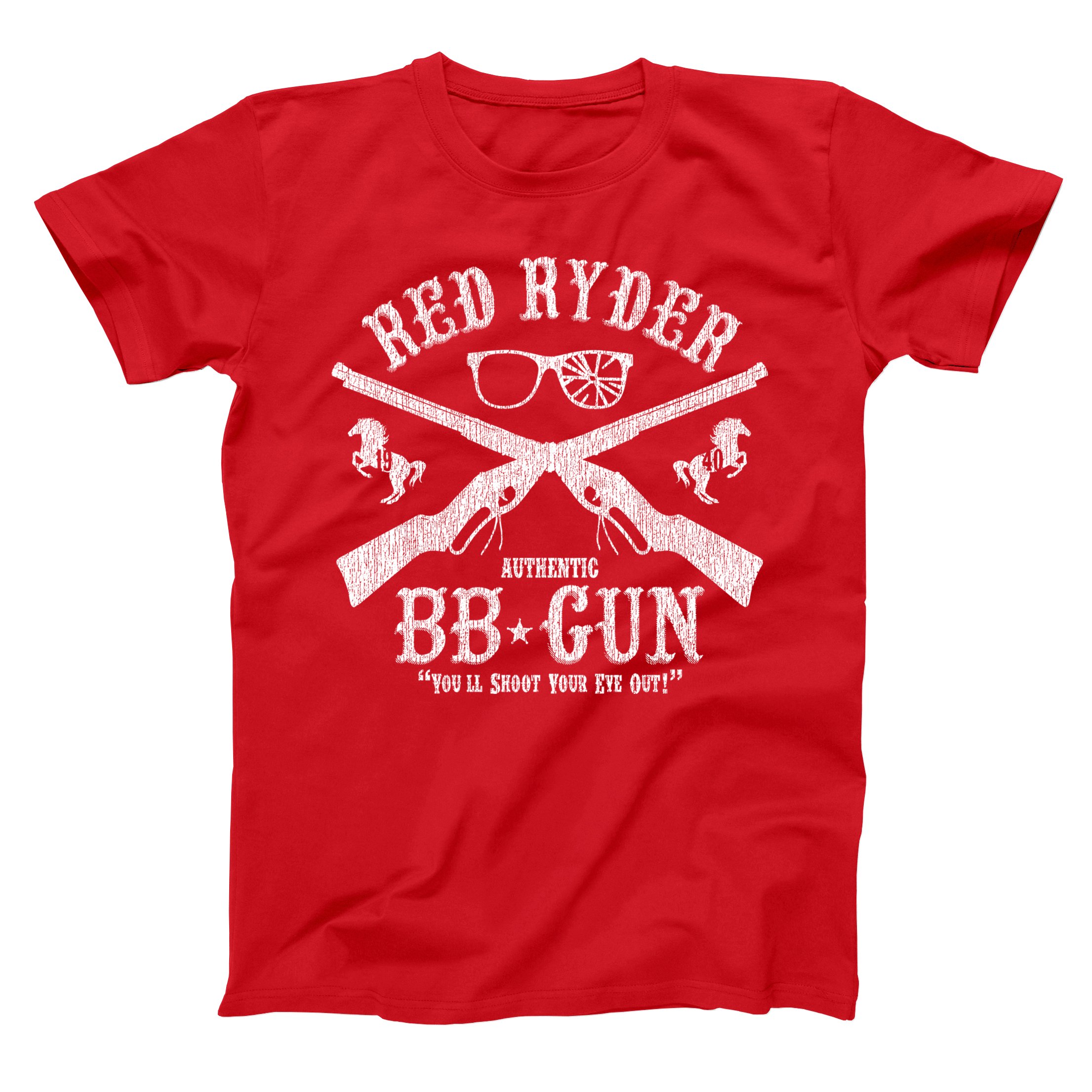 Red Ryder BB Gun Christmas Holiday Movie Retro Old School Shoot Eye Out Classic Xmas Ugly Sweater Party Humor Mens Shirt