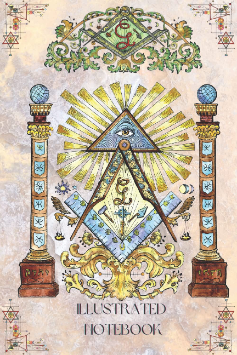 Freemason Inspired Notebook With Masonic Symbols & Illustrations: 6x9 100 Illustrated Pages A Perfect Gift For Any Free Man