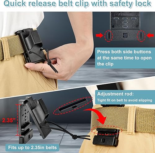 Miniatura 5 de iGuerburn Funda de radio para accesorios de cinturón de servicio para cinturones de 1.75"2"2.25", clip para radio, equipo policial, soporte para