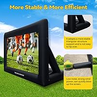 Vista 5 de Pantalla de Película Inflable para Exteriores de 24 Pies, Pantalla de Proyector Hinchable para Exteriores con Soplador de Aire y Bolsa