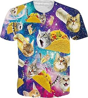 RAISEVERN Unisex Summer T-Shirts Crewneck Cool Short Sleeve Funny Graphic Print Top Casual Tees