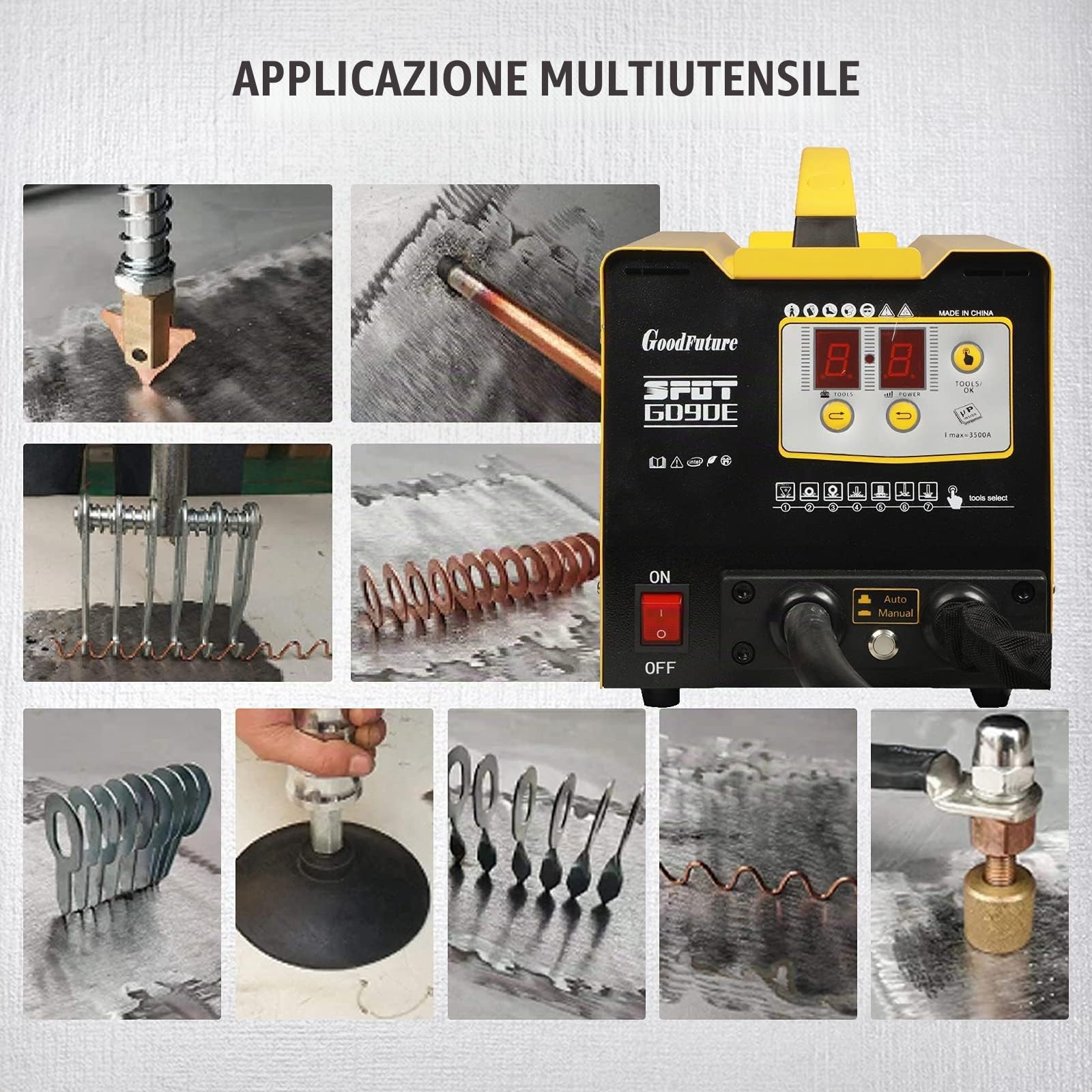 PLAYOCCAR 3KW Strumenti per Riparazione di Ammaccature su Carrozzeria 220V, 3500A Saldatore a Punti Ammaccatura Kit di Strumenti per la Riparazione.