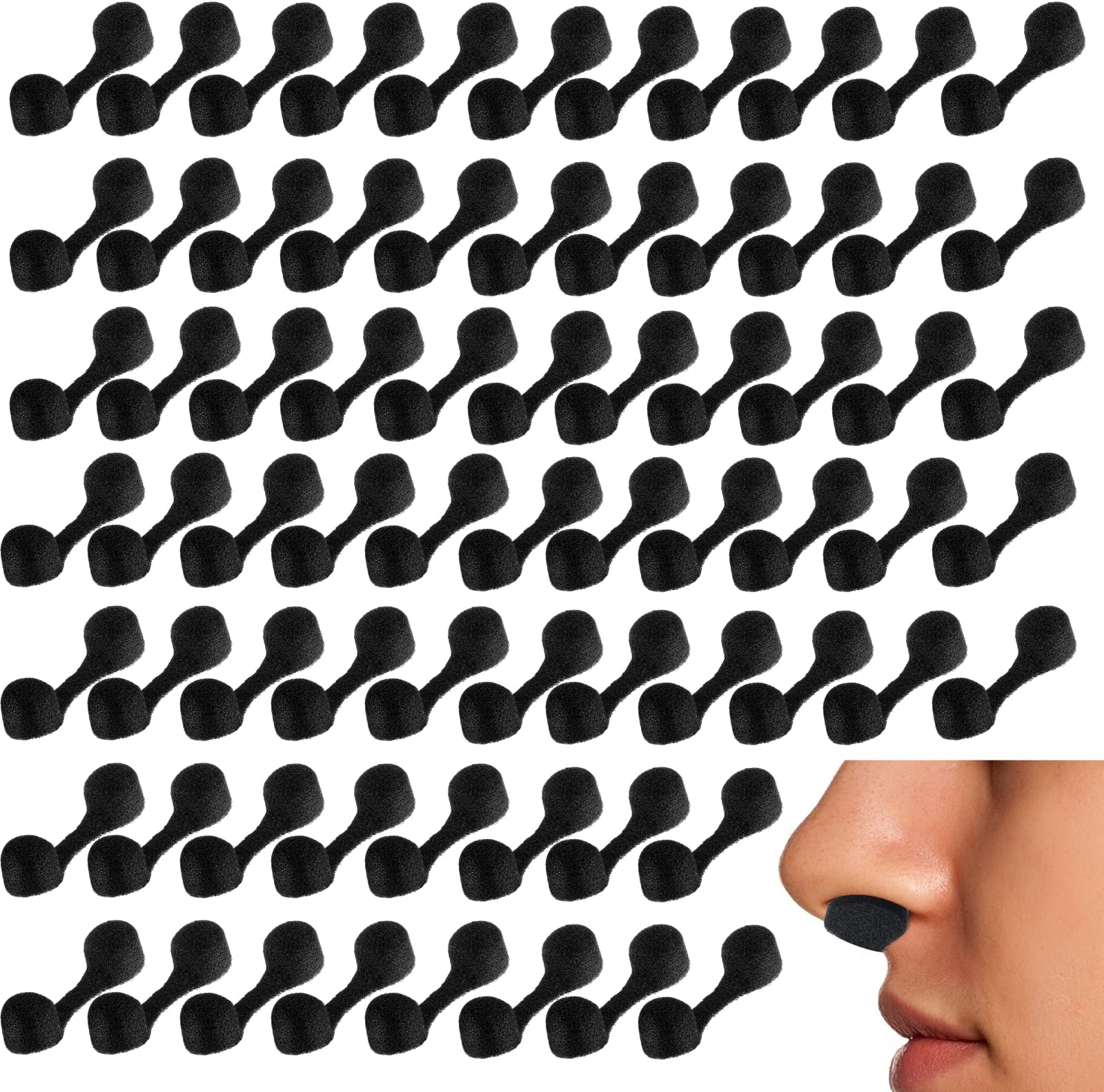 Tondiamo 150 Pcs Nose Plug Filter Bulk Sponge Nostril Nose Dust Filters for Spray Tanning Welding Dust Allergies