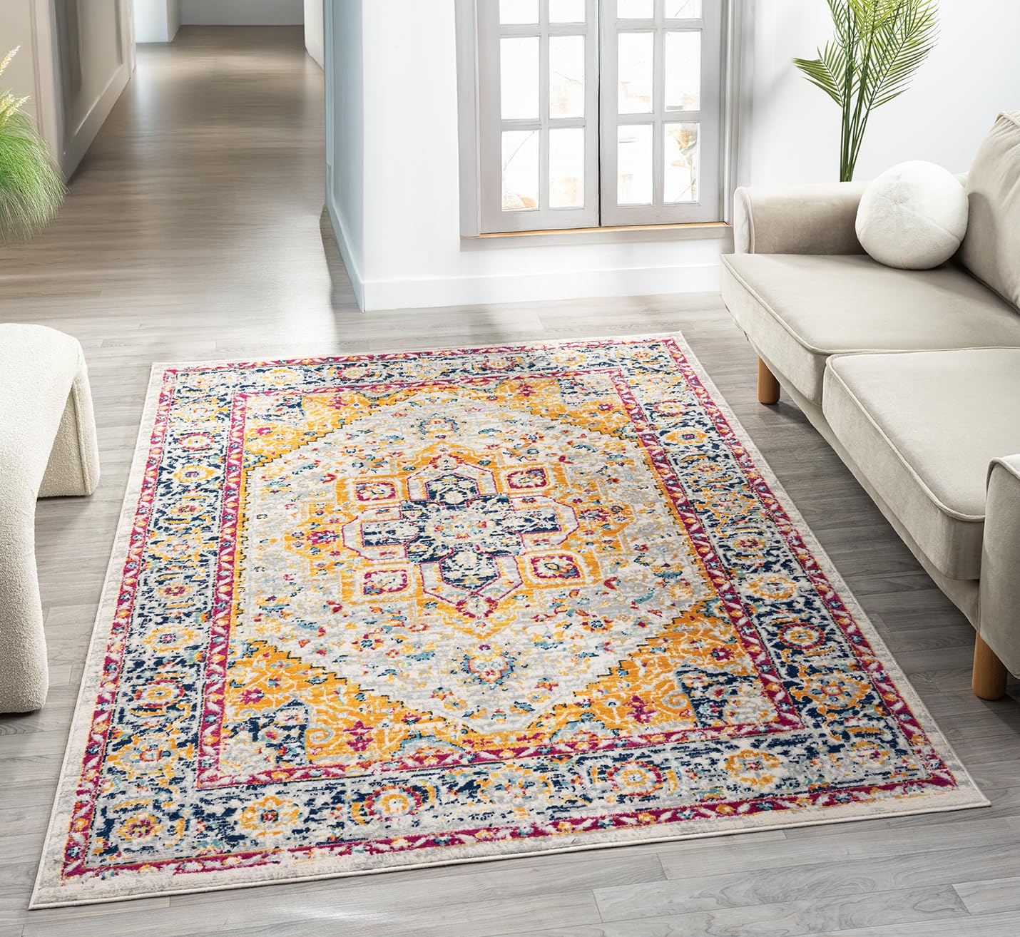 Desire Rugs San Marino Floral Rug 200 x 290cm Polypropylene Jute