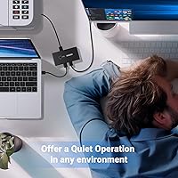 Vista 6 de UGREEN Selector de interruptor USB, 2 computadoras que comparten 4 dispositivos USB 2.0, concentrador de caja de conmutadores periféricos USB 2.0