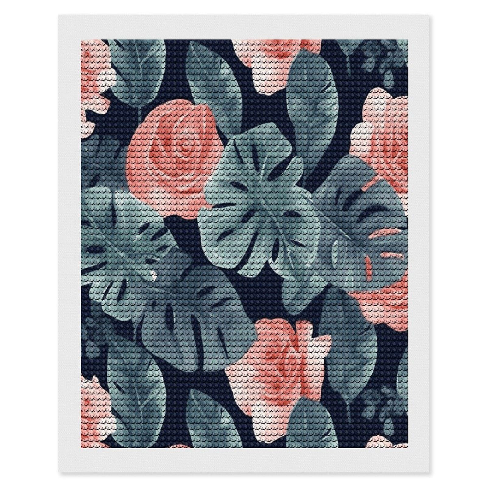 LDGSUPH Watercolor Monstera Pattern Diamond Painting Kits for Adults Paint with Diamond Pictures Art DIY Full Drill Diamond Dots Painting Personalized Diamond Photo for Home Wall Decor Gift 16"x20"