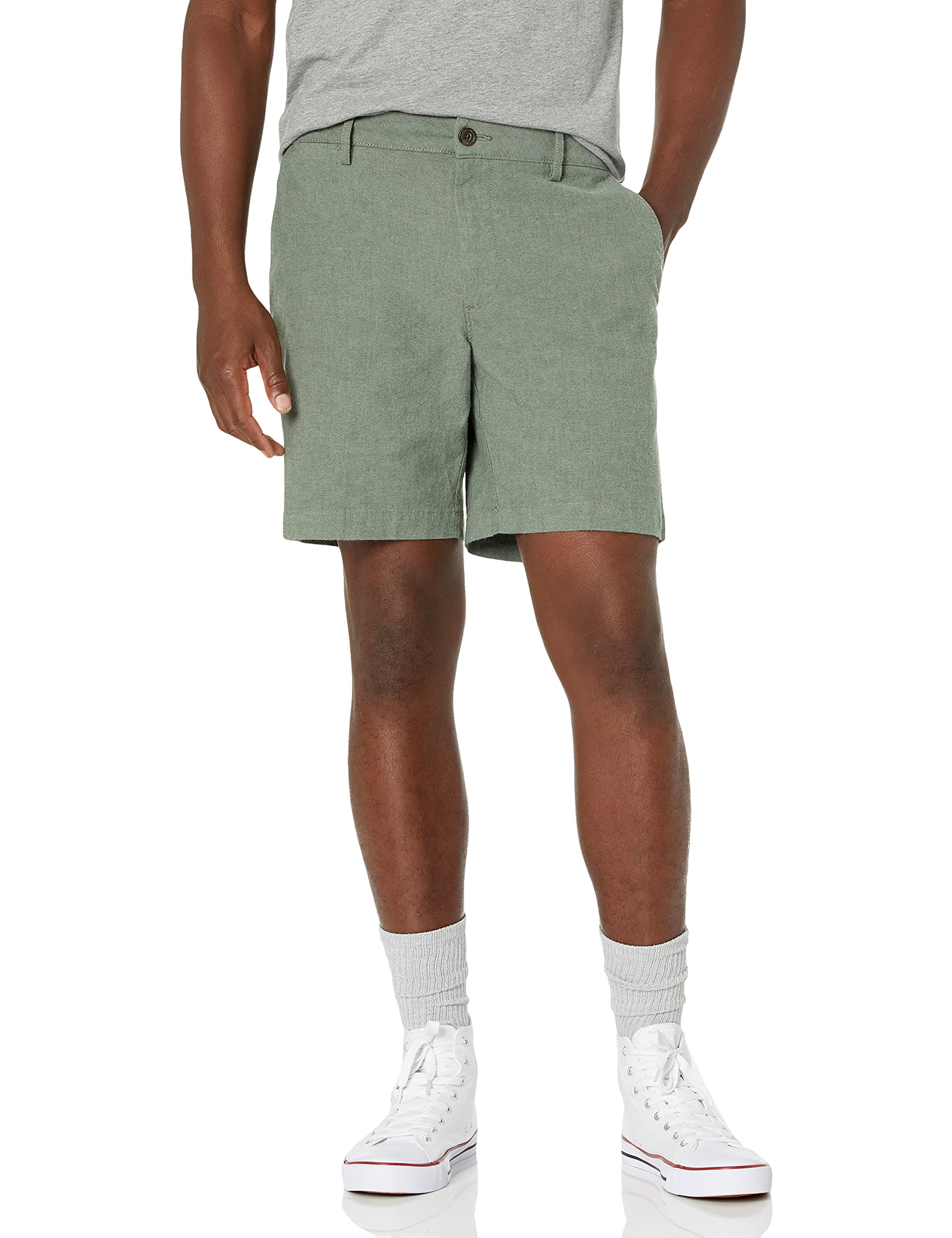Men's Slim-Fit 7" Lightweight Comfort Stretch Oxford Shorts with Tapered Leg