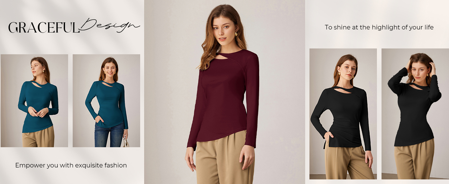 GRACE KARIN fitted going out tops for women