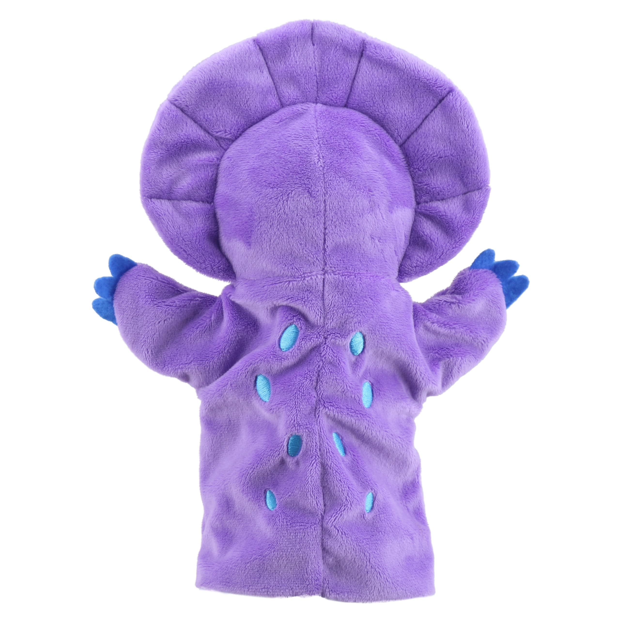 The Puppet Company My First Dinosaur Puppet, Purple Triceratops, Soft Toy for Kids, 100% Recycled Plastic, Interactive - Image 4