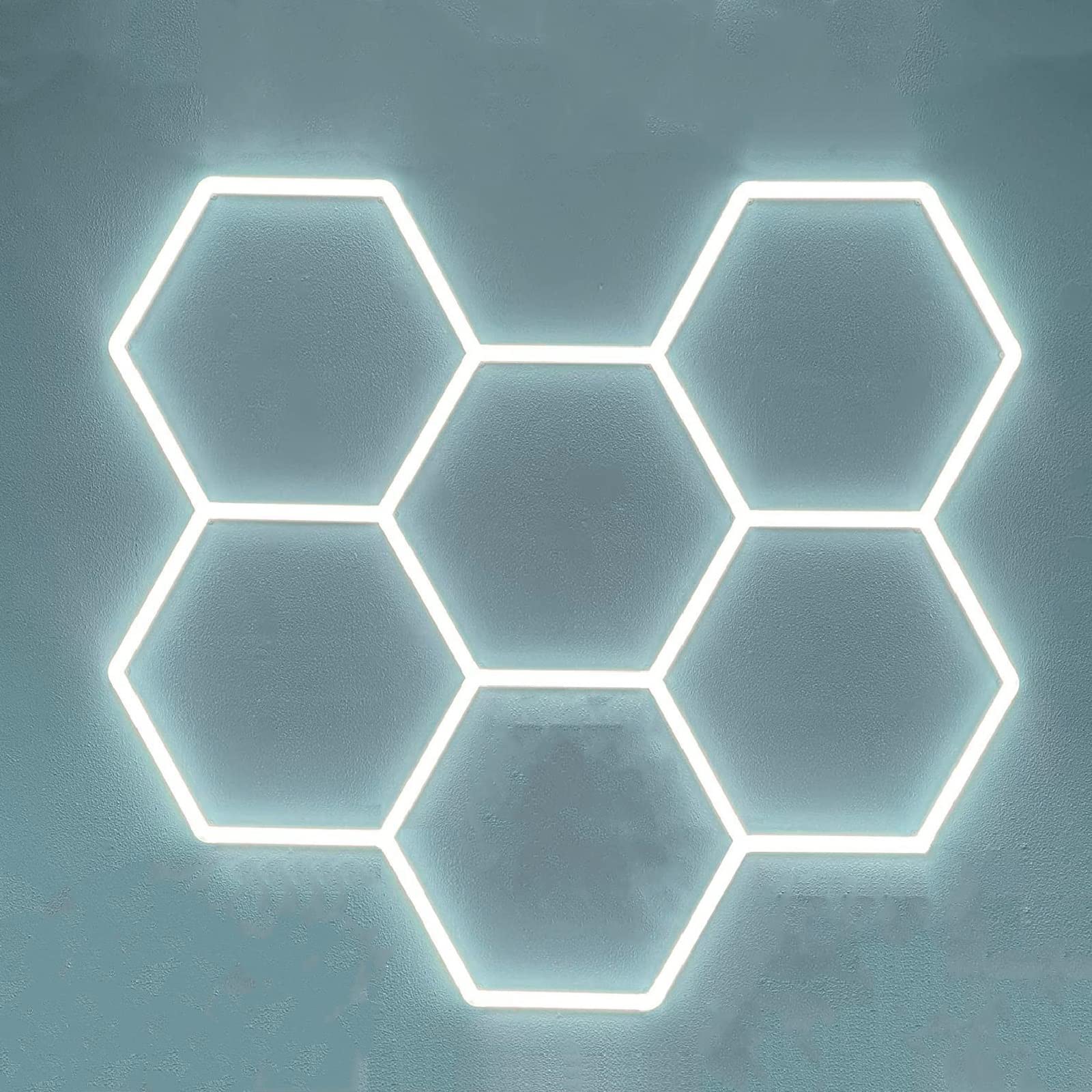 SENKOYU DIY Plug-in LED Hexagon Ceiling Light, 162W 16000LM 6500K
